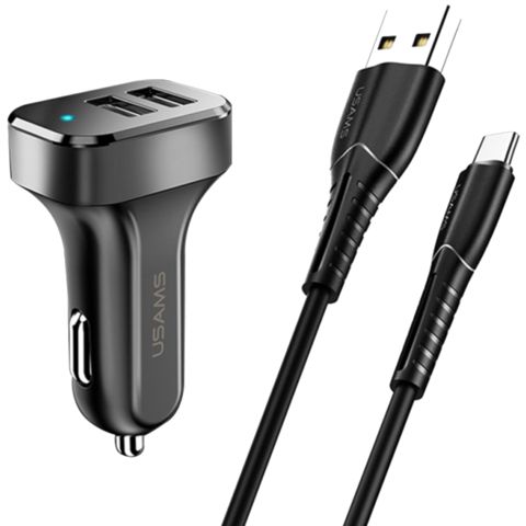 Avtomobil üçün adapter Usams C13+U35 Type-c Cable NTU35TC13TZ — Bakı
