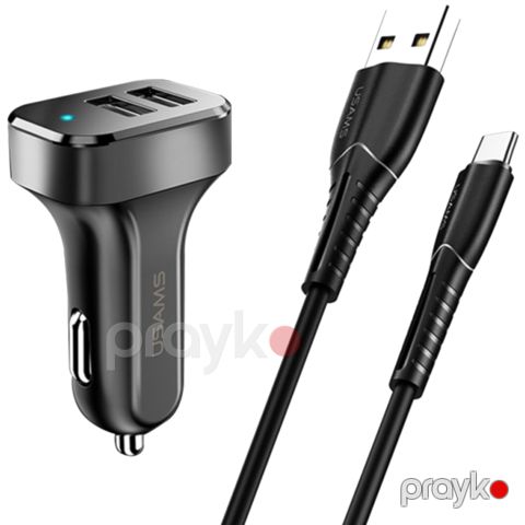 Avtomobil üçün adapter Usams C13+U35 Type-c Cable NTU35TC13TZ — Bakı