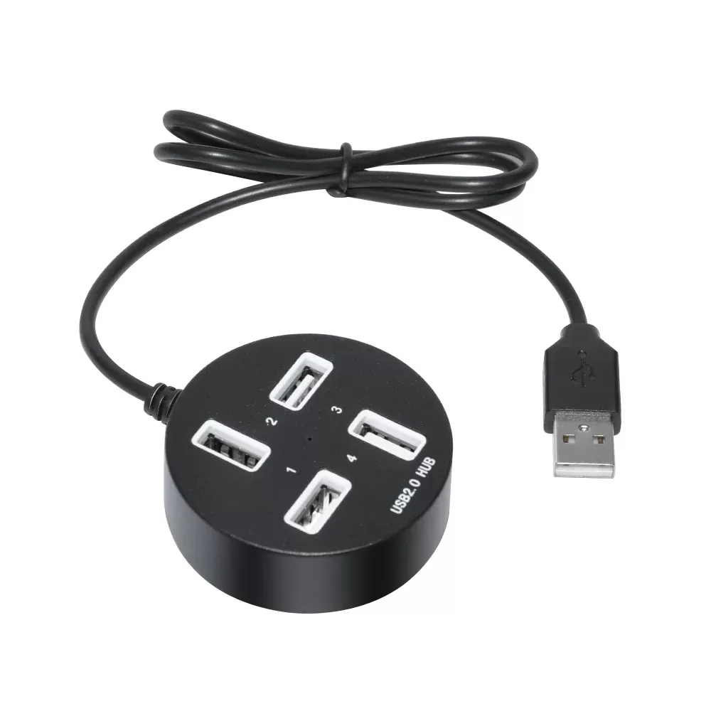 Hub cırcular 4 port USB 2.0 black (P-1703) — Smart home