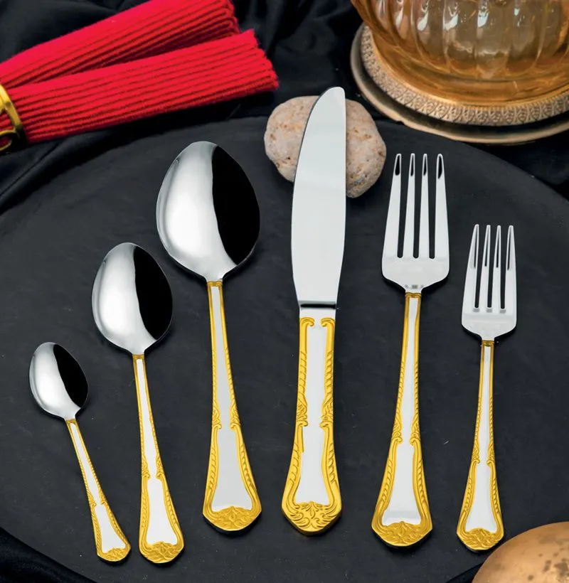 Çəngəl bıçaq dəsti Oz Life Jolly, Gold, 72 parça / 12 nəfərlik (8680865014217) — Bakı