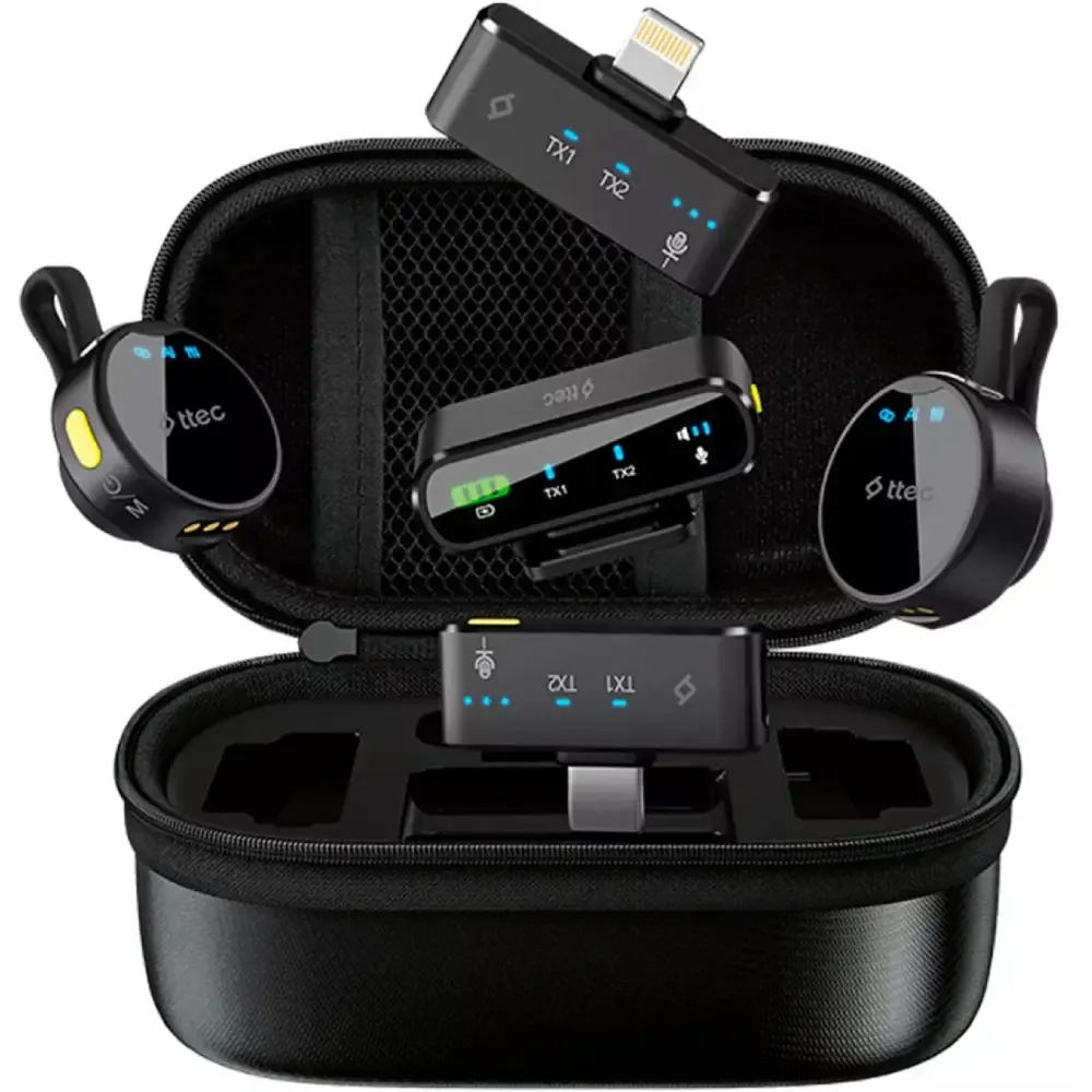 Simsiz yaxa mikrofonu Ttec GoMic Pro Plug & Play universal kit, Black (2KYM03S) — Mikrofonlar