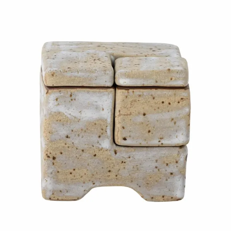 Zərgərlik qutusu Bloomingville Madox Stoneware Grey 8x8x8 sm — Bakı
