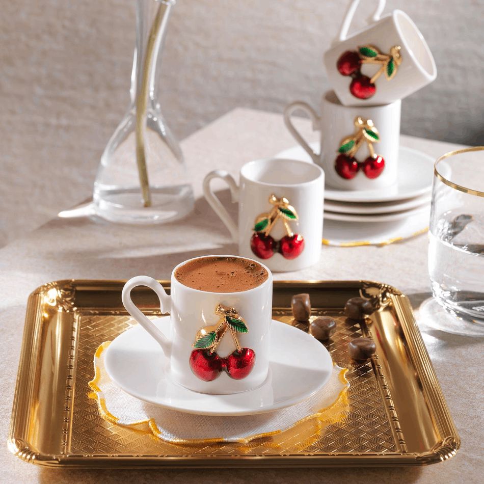 Qəhvə üçün fincan dəsti Schafer Zyra Cherry 8 parça 8699131884324 — Ev texnikası, Bakı (3)