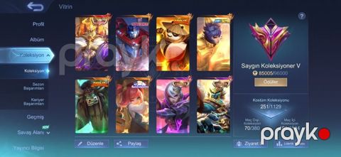 Mobil Legends: Bang Bang hesabı – zəngin skin kolleksiyası və yüksək