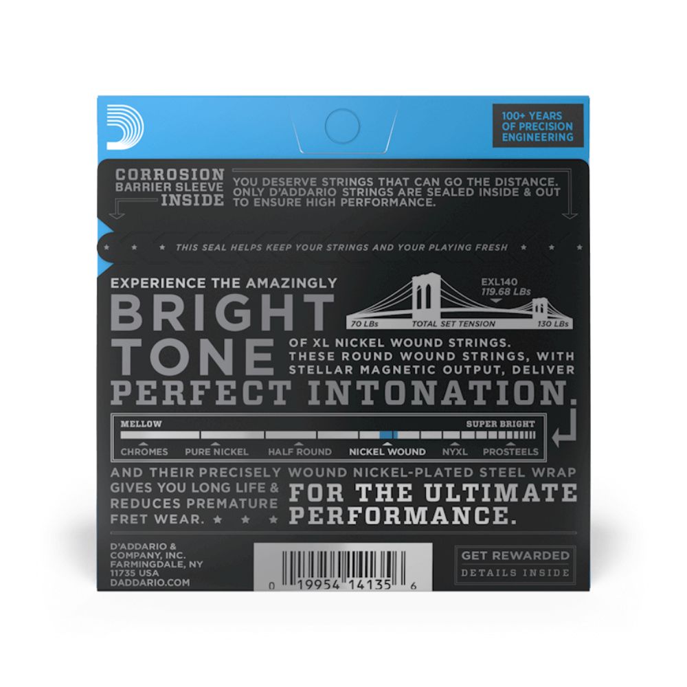 D-Addario EXL140 XL Nickel Wound 10-52 Light Top/Heavy — Musiqiə alətləri, Bakı (3)