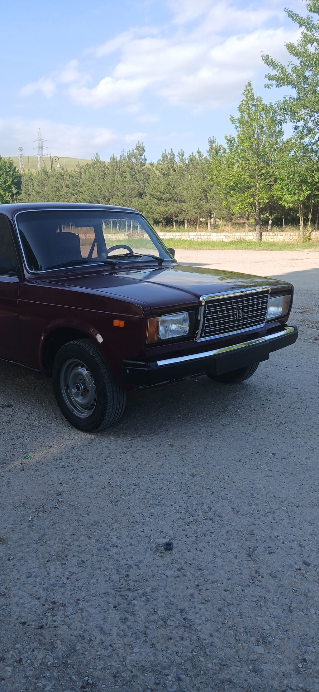 VAZ 2107 sedan – tünd bordo rəngli klassik model. - Kuzov: 4 qapılı — Avto, Şamaxı (3)