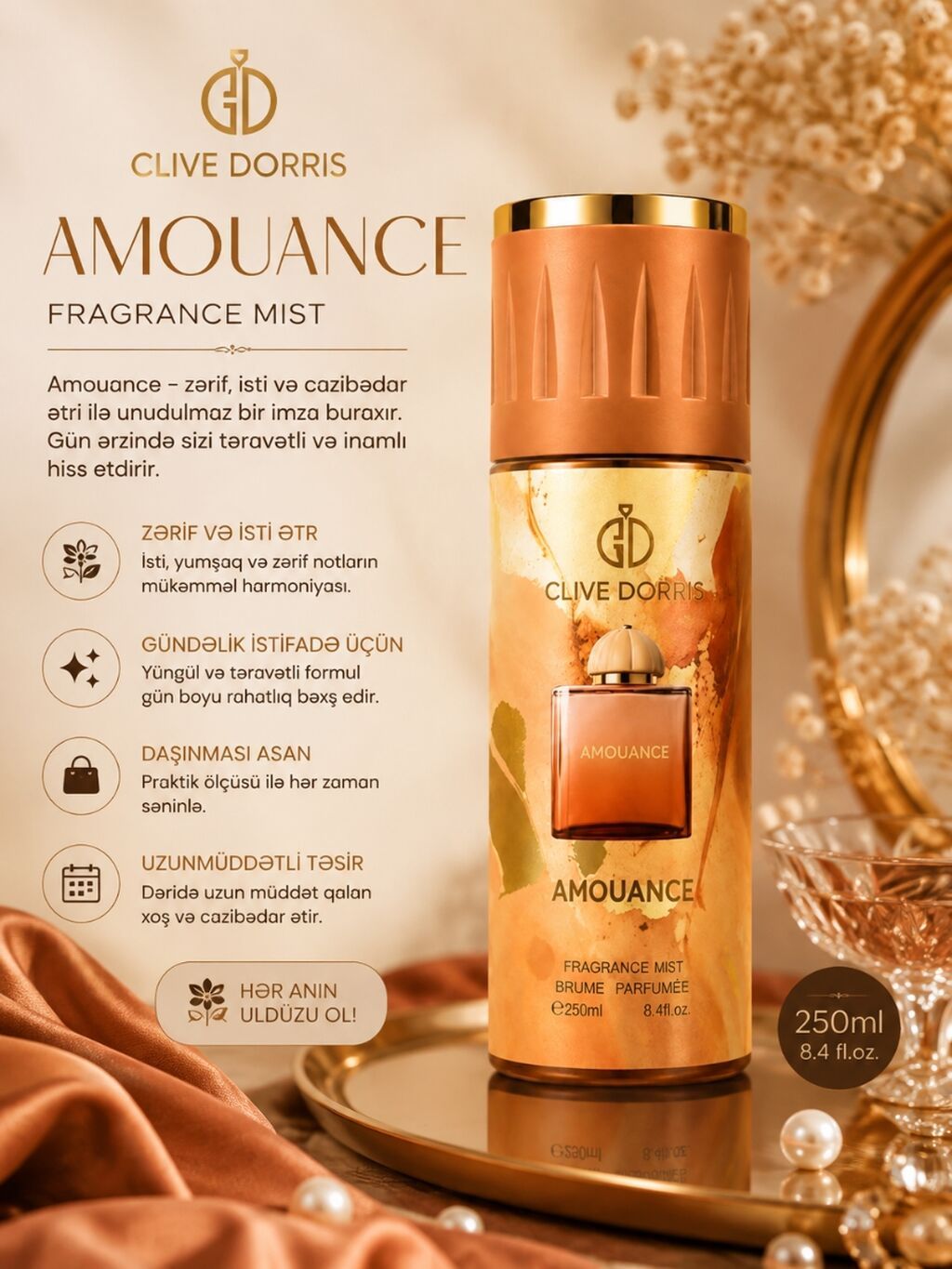 Clıve Dorrıs Fragrance Mist kolleksiyası – 250 ml (8.4 fl.oz.) 1) La — Gözəllik və sağlamlıq, Bakı (2)