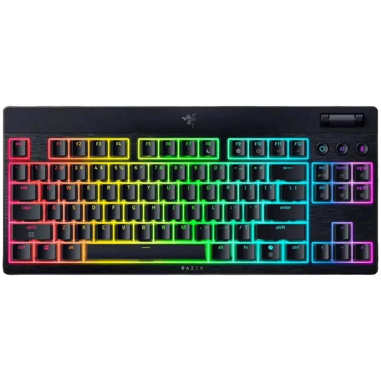 Oyun üçün simli və simsiz klaviatura Razer Keyboard mechanical BlackWidow V4 Low-profile TKL HyperSpeed Yellow Switch, Usb-a/wl/bt Black(RZ03-05450100-R3M1) — Bakı