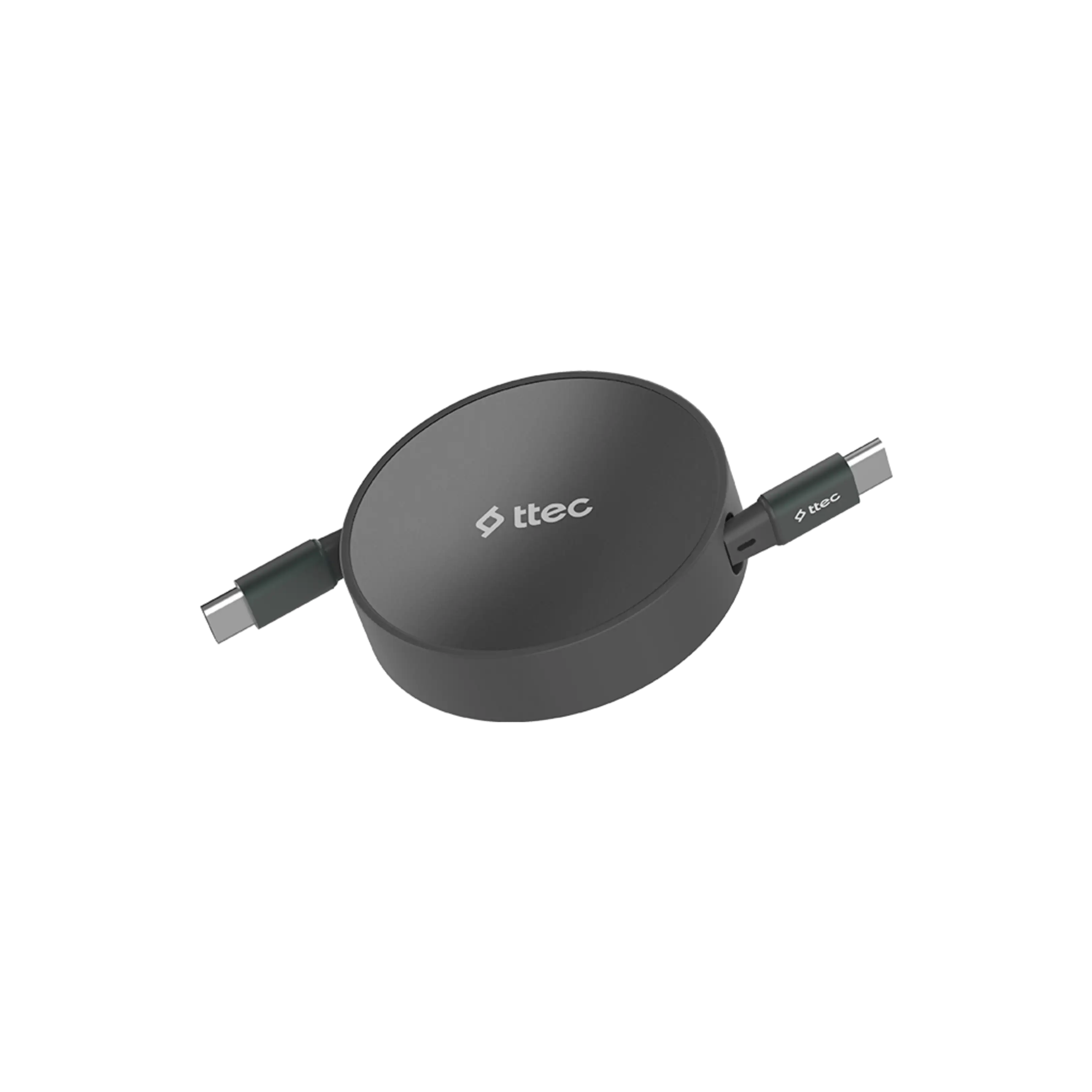 Şarj kabeli Ttec Usb-c to Usb-c Mini Retractable, 100W Pd/qc 120cm, Cosmic Black (2DK65S) — Bakı