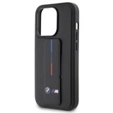 Qoruyucu örtük BMW Leather Gripstand iPhone 15 Pro Black BMHCP15L22GSLK — Cases