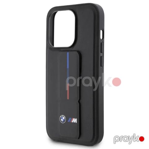 Qoruyucu örtük BMW Leather Gripstand iPhone 15 Pro Black BMHCP15L22GSLK — Bakı