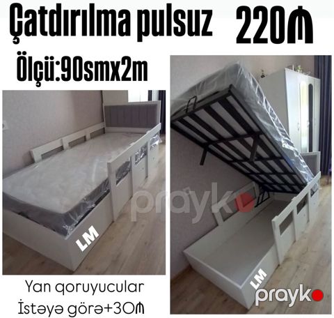 *Tək bazalı çarpayı* _*Sifarişlə VƏ Yeni*_ *Qiymət 220₼* Ölçü — Bakı