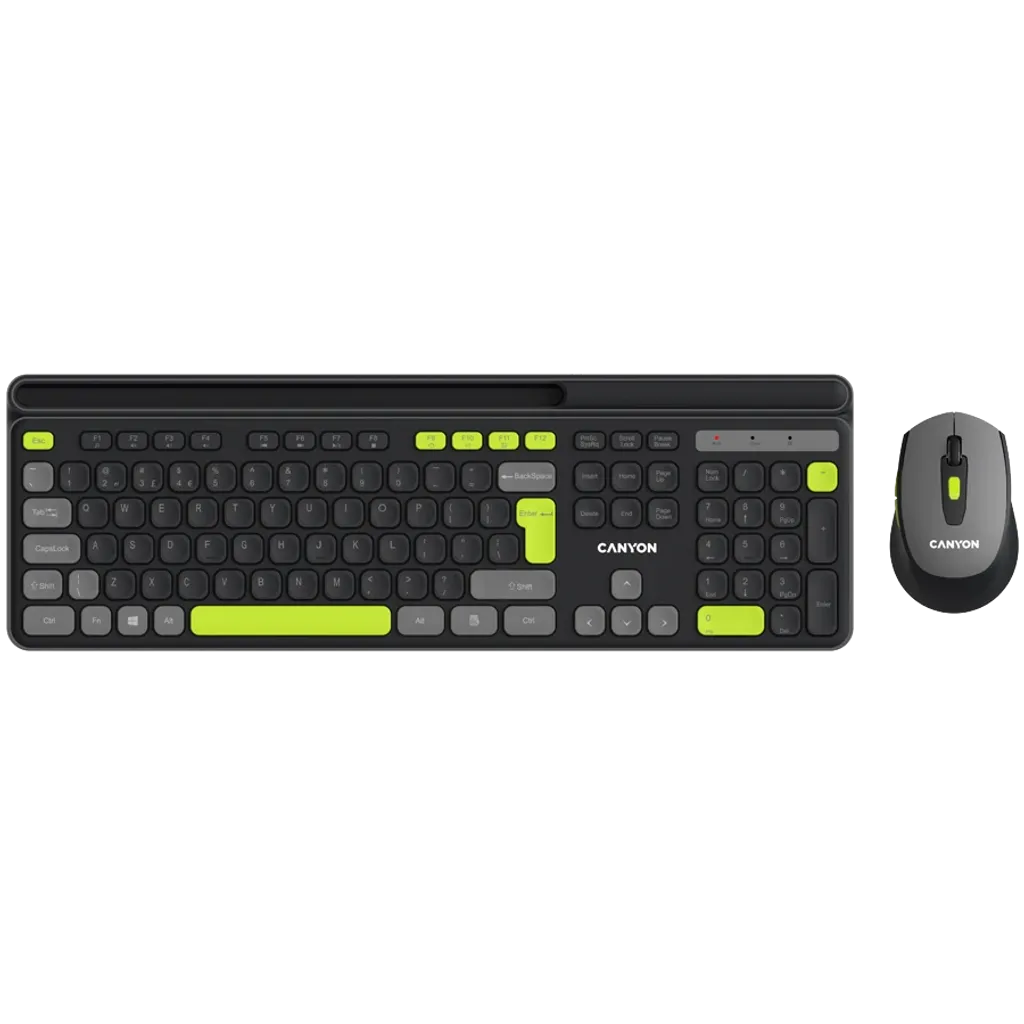 Simsiz klaviatura və kompüter sıçanı Canyon HSET-W5, Black (CNS-HSETW5BK) — Keyboards & Mice