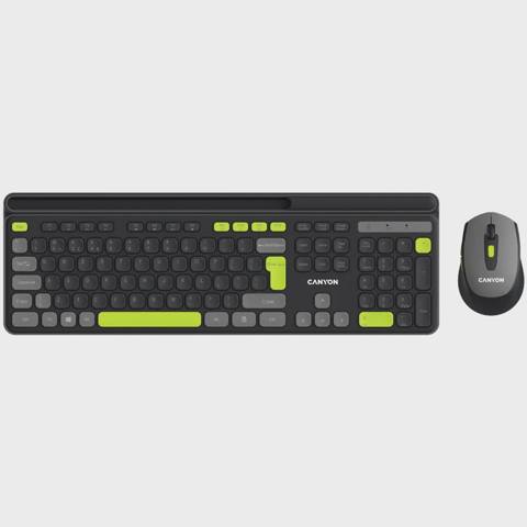 Simsiz klaviatura və kompüter sıçanı Canyon HSET-W5, Black (CNS-HSETW5BK) — Baku Electronics — Computers & Laptops