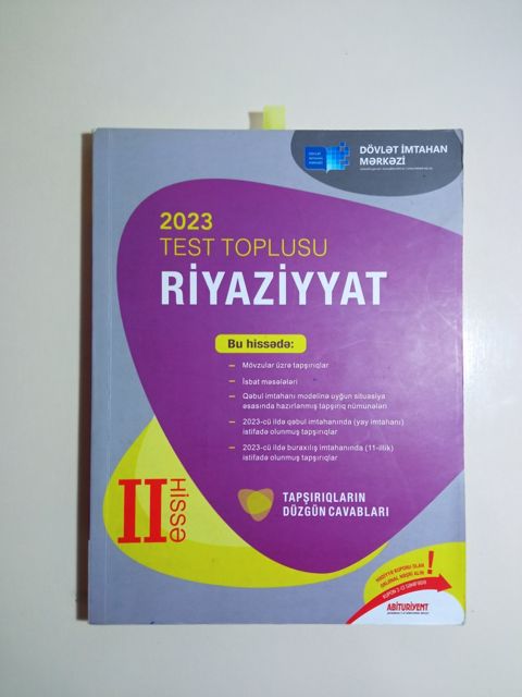 Test toplusu Riyaziyyat 2023 2-ci hissə — Bakı