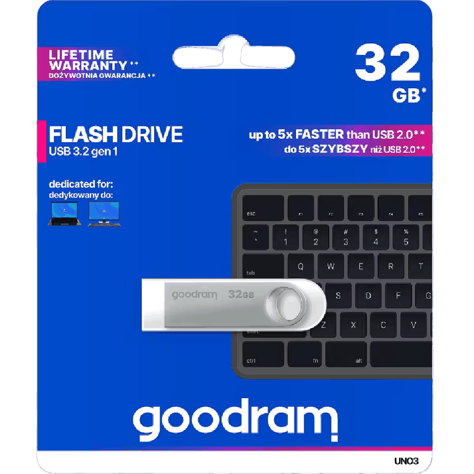 Fleş kart Goodram 32 GB USB 3.2 Gen 1 UNO3 Silver 45691 5908267965337 — Kompüterlər və noutbuklar, Bakı (3)