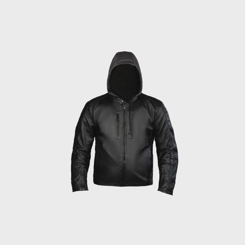 Gödəkçə Motoverse Hoody, dəri, Black (XL) — Мото жабдуулар