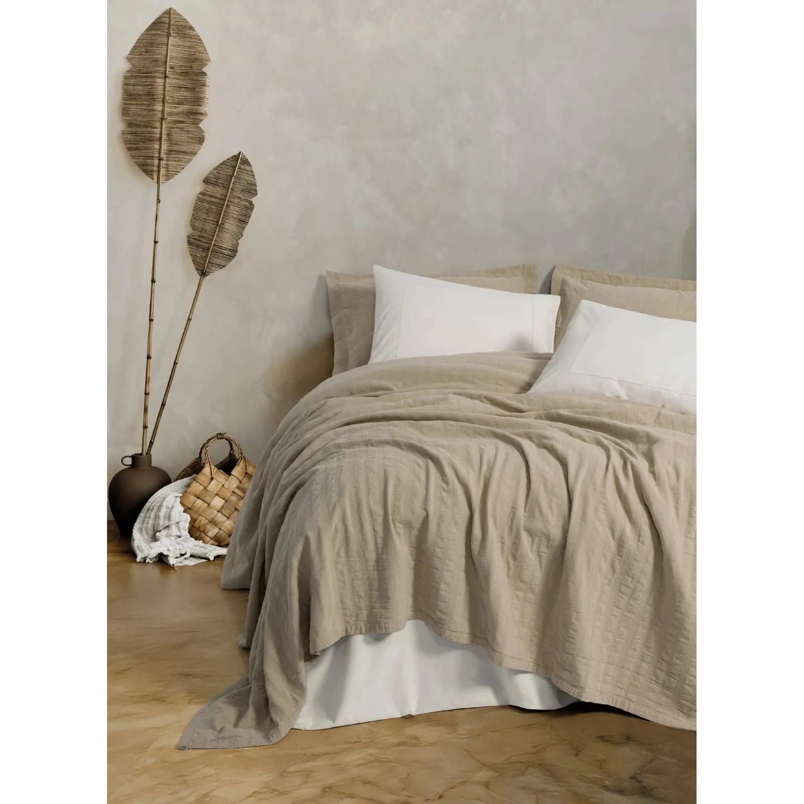 Yataq örtüyü dəsti Cotton Box Natura, iki nəfərlik, Vilo beige (8680108081105) — Bakı