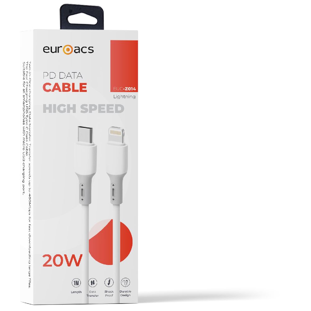 Naqil Euroacs USB Type-C to Lightning 1 m 20W EUC-Z014 White — Mallar, Bakı (2)