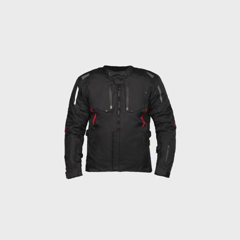 Gödəkçə Motoverse Montevideo, Textile 600D Polyester Cordura, black/red (XXL) — მოტოეკიპირება