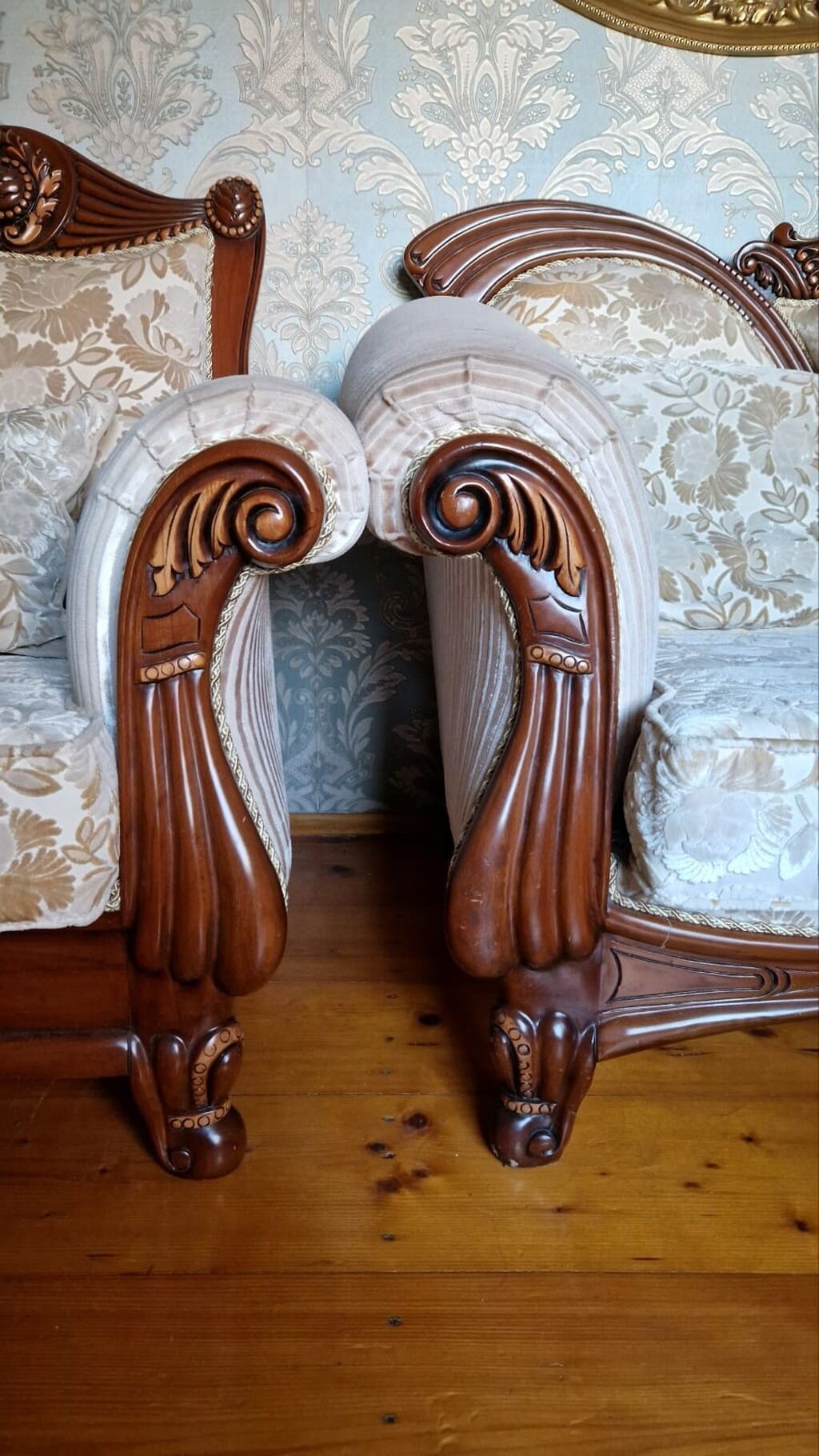 İşlənmiş, Klassik divan, 2 kreslo, Bazasız, Açılmayan — Mebel, Bakı (4)