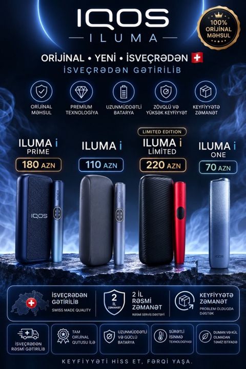 Iqos Iluma – İsveçrədən gətirilmiş, 100% orijinal məhsul Modellər və — Bakı