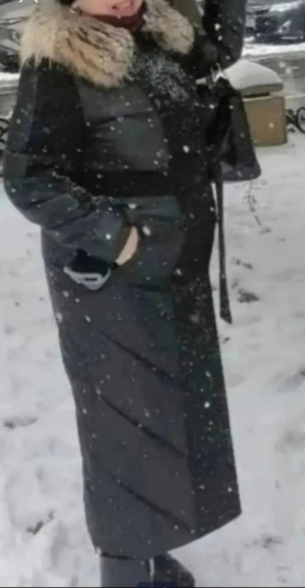 Qadınlar üçün uzun qış paltosu - Rəng: qara - Model: beldən kəmərli — Şəxsi əşyalar, Masazır (3)