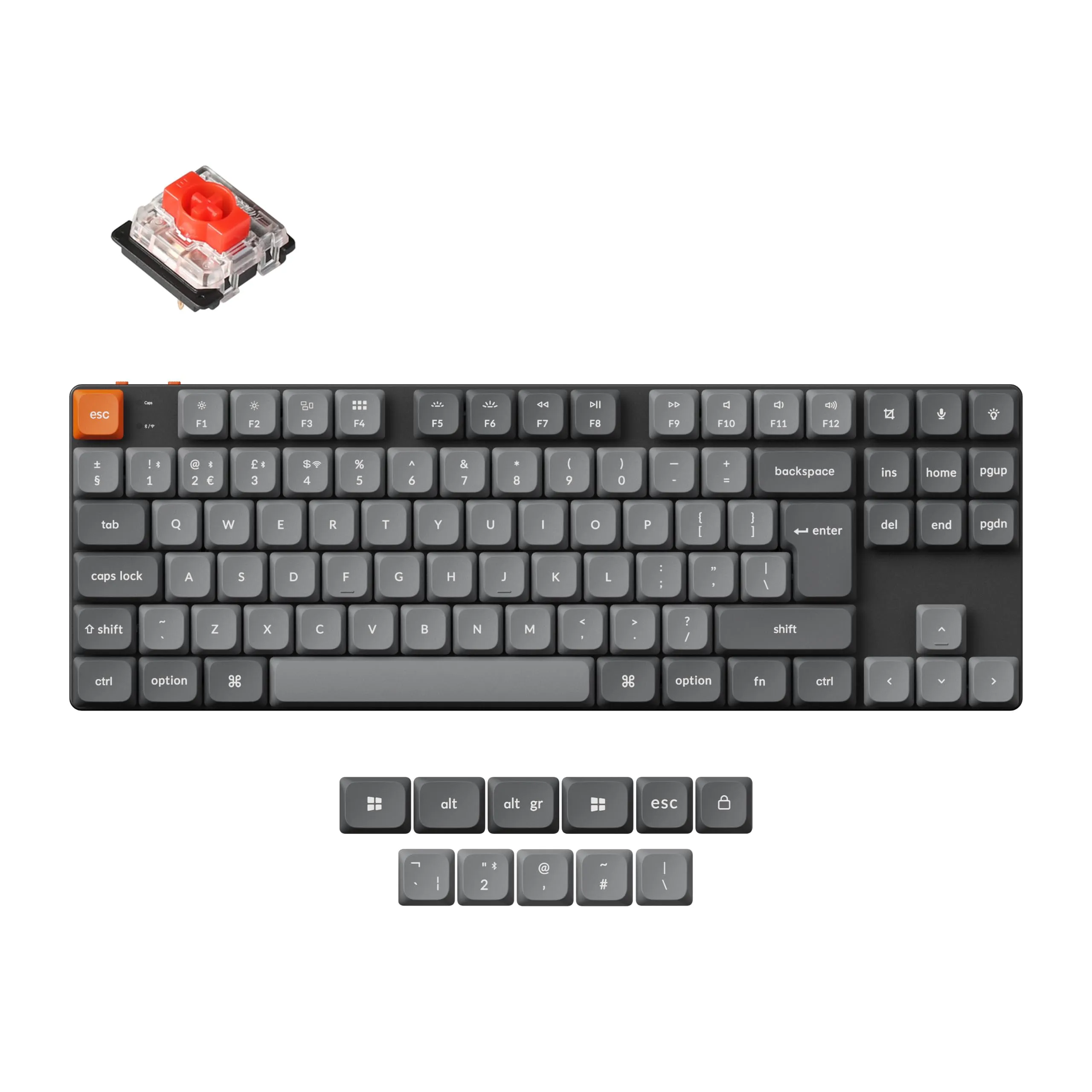Simsiz oyun klaviaturası Keychron K1 Max Gateron White Backlight Red Switch (K1M-A1Z-AZ) — Keyboards & Mice