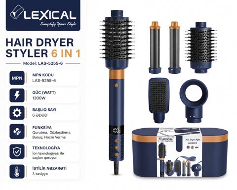 Lexıcal Hair Dryer Styler 6 in 1 — Bakı