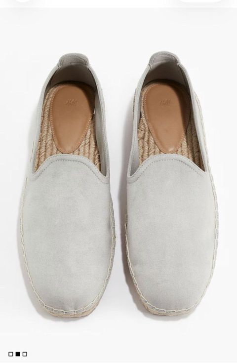 H&M kişilər üçün espadril tipli ayaqqabı - Rəng: açıq boz - Üst — Bakı