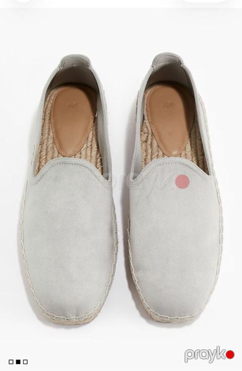 H&M kişilər üçün espadril tipli ayaqqabı - Rəng: açıq boz - Üst — Bakı