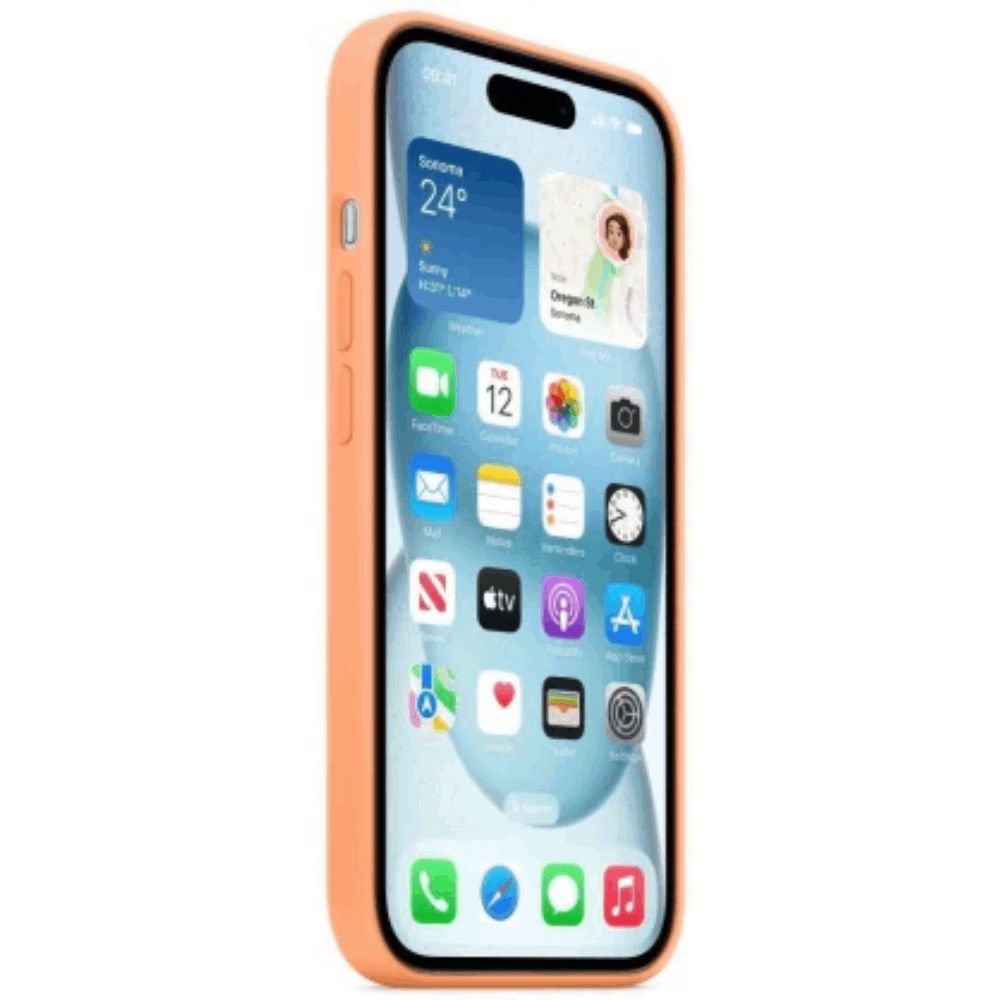 Qoruyucu örtük Apple iPhone 15 Plus Silicone Case W/MagSafe Orange Sorbet MT173ZM/A — Çexollər, Bakı (3)