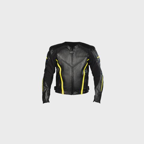 Gödəkçə Motoverse Iron, dəri, black/green (XXL) — Мото жабдуулар