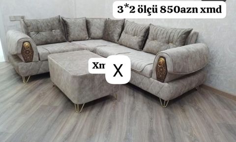 Künc divan dəsti - Ölçü: 3×2 - Qiymət: 850 AZN Xüsusiyyətlər — Bakı