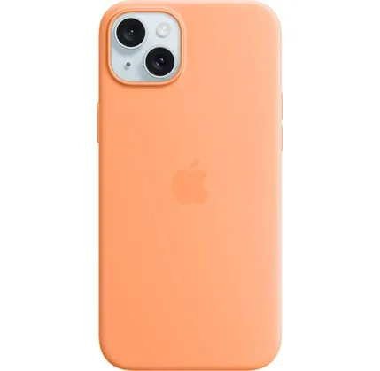 Çexol Apple iPhone 15 Silicone Case with MagSafe Orange Sorbet (MT0W3ZM/A) — Bakı