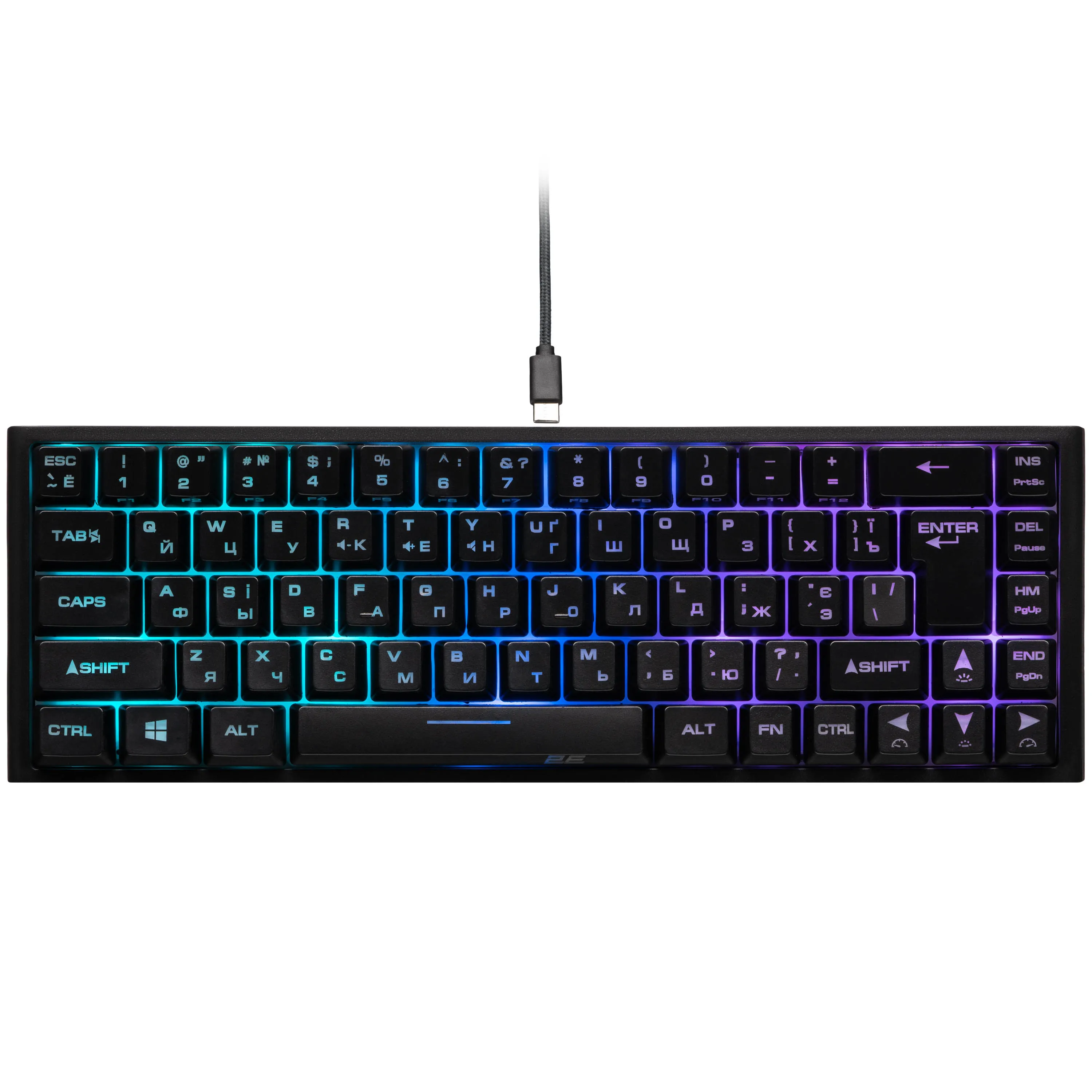 Oyun üçün klaviatura 2E KG350 RGB 68 Key Black — Keyboards & Mice