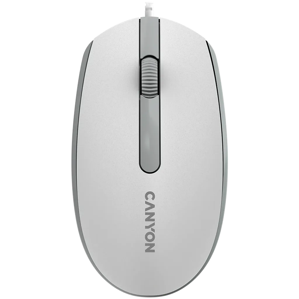 Kompüter siçanı Canyon M-10 with a Smooth Sliding Effect, White Grey (CNE-CMS10WG) — Keyboards & Mice