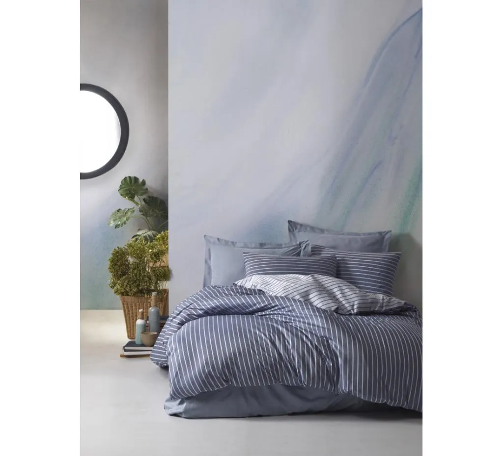 Cotton box,BAMBOO saten nevresim takımı çift KİŞİLİK,Mavi — Mallar