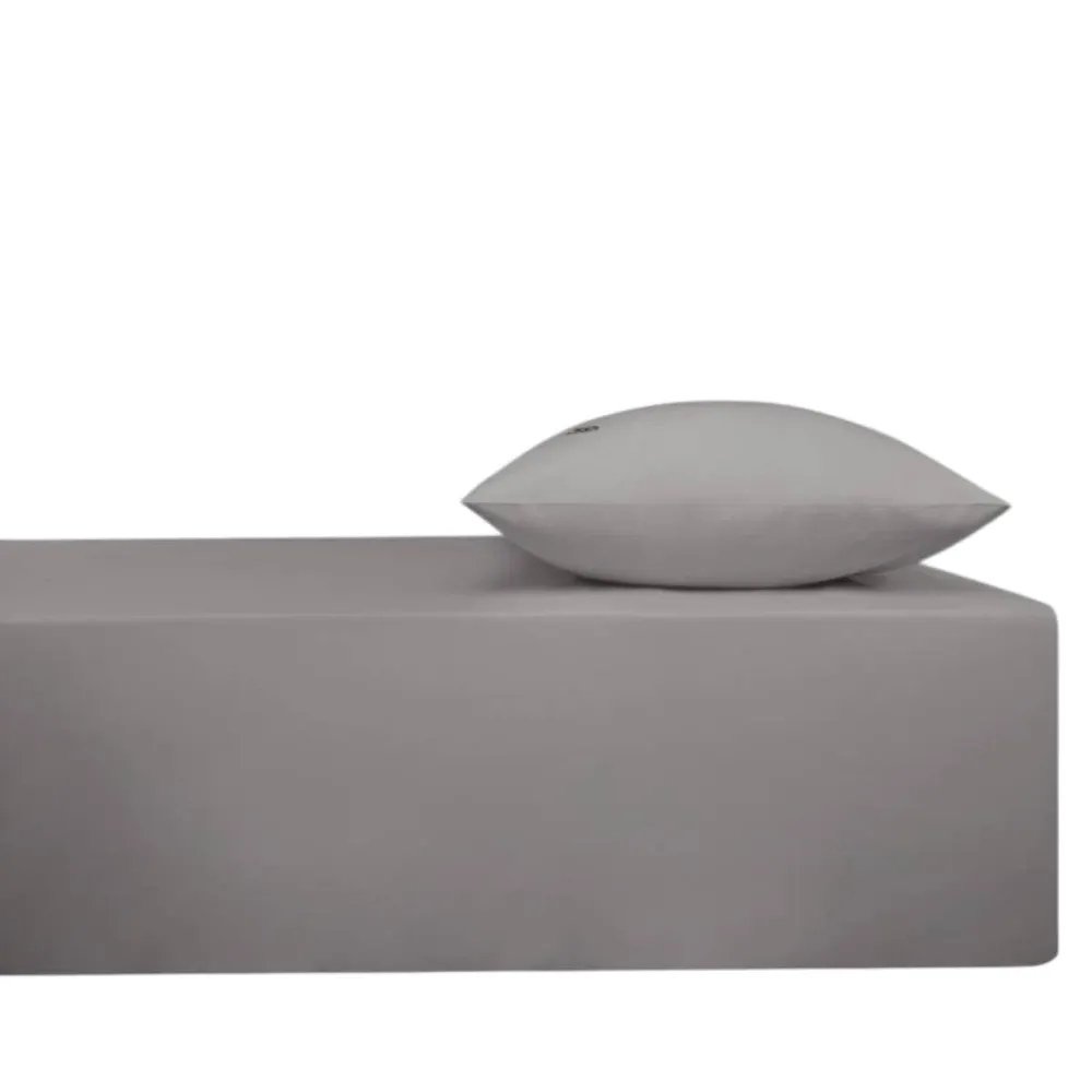 Rezinli çarşaf və yastıq üzü dəsti Sarev Fitted Ranforce iki nəfərlik, 180x200 sm, boz (8683867127596) — Постельное белье