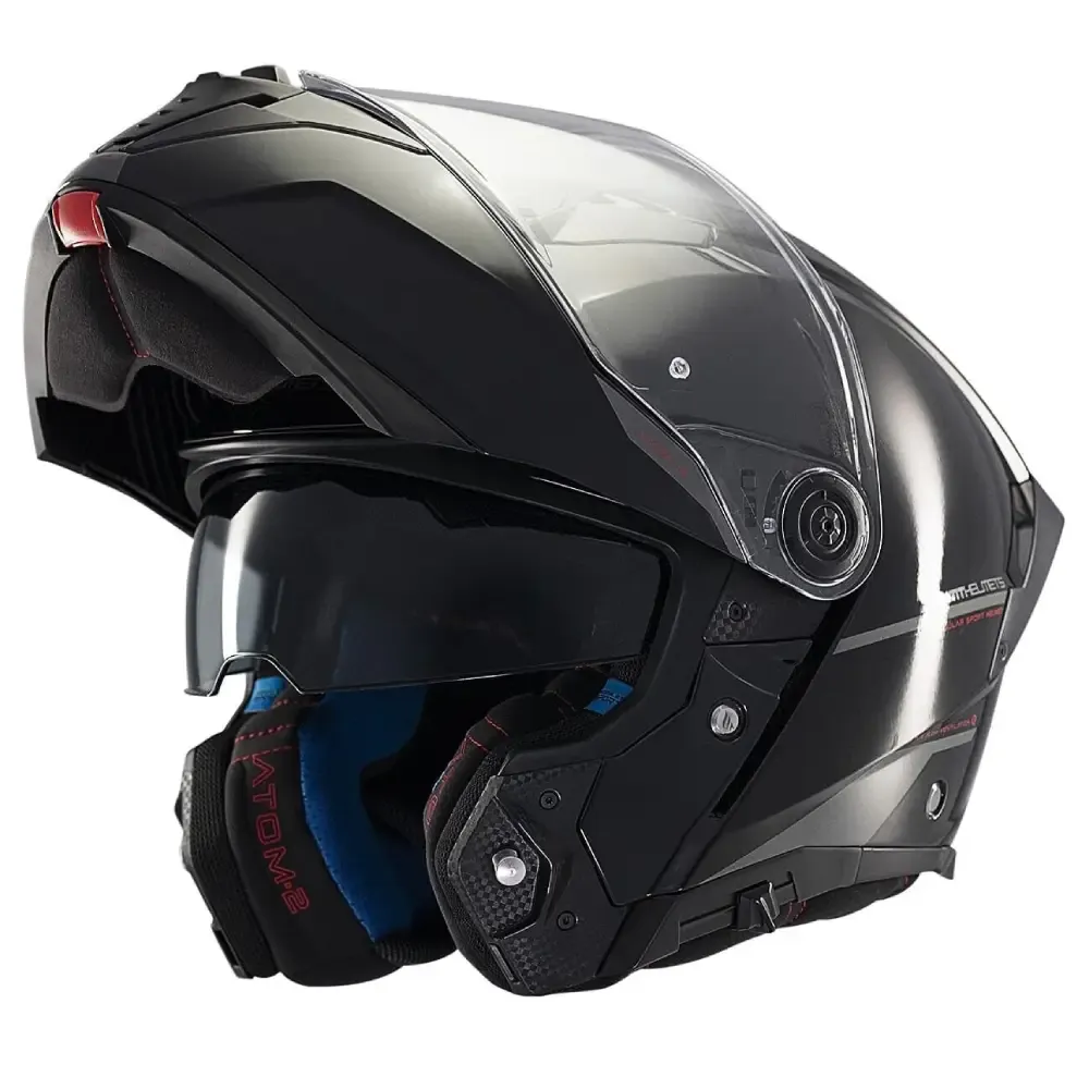 Dəbilqə MT Helmets Atom 2 SV Solid A1 Gloss Black, XL (13350000117) — Мотоэкипировка