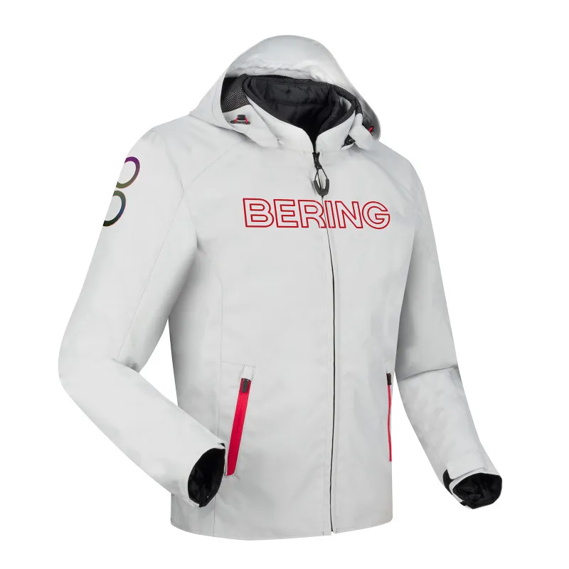 Gödəkçə berıng blouson warwıck grıs claır/rouge (XXL) — Мотоэкипировка