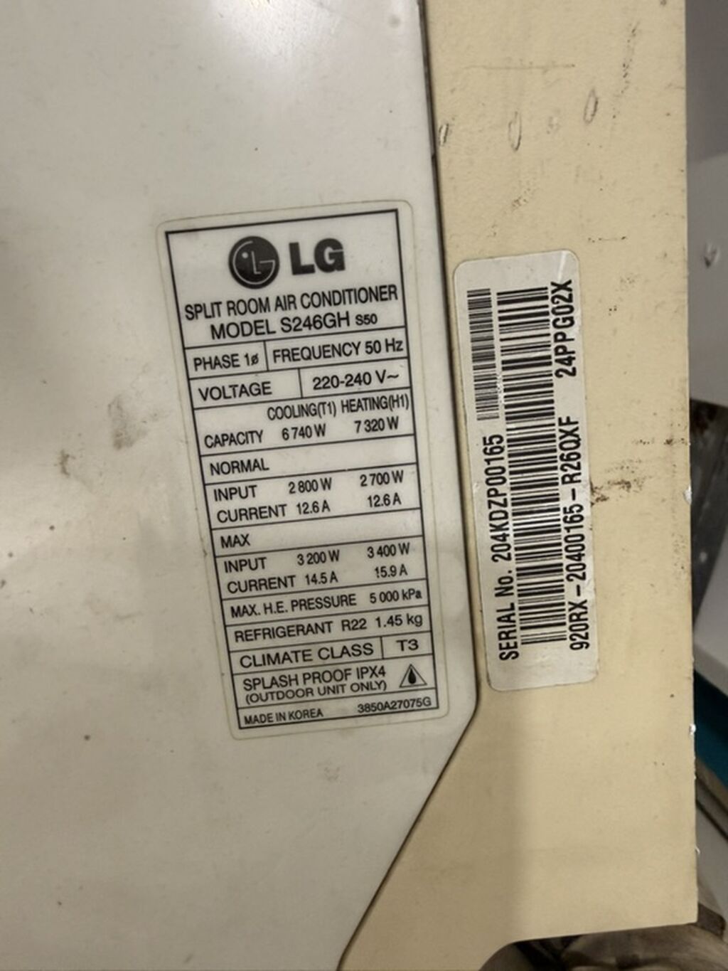 Panasonic daxili blok və LG split kondisioner – model S246GH — Elektronika, Xırdalan (3)