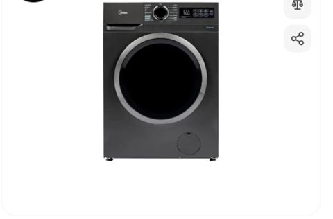 Midea paltaryuyan maşın – ön yükləməli, qara/metallik korpuslu model — Bakı