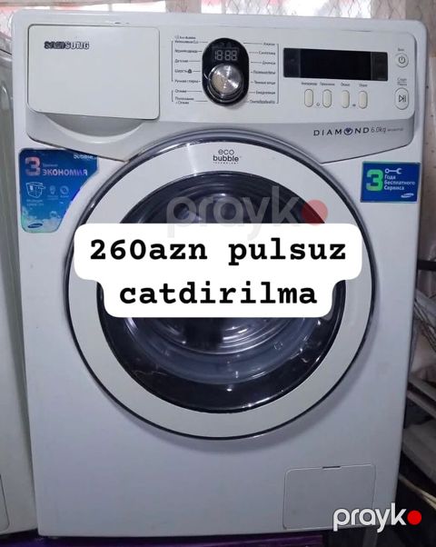Samsung paltaryuyan maşın – Diamond seriyası, 6 kq yükləmə, Eco Bubble