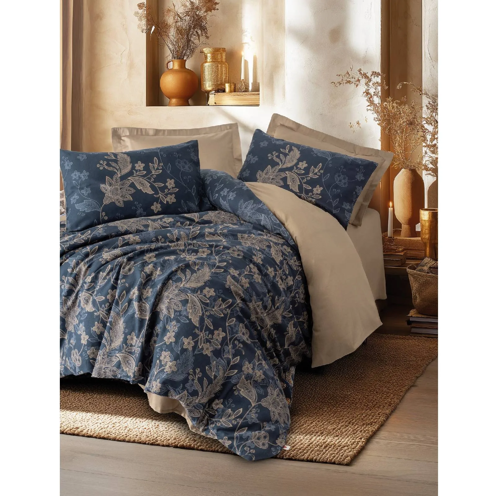 Yataq dəsti Cotton Box Saten, iki nəfərlik, Noctelle bej (8680108084533) — Постельное белье