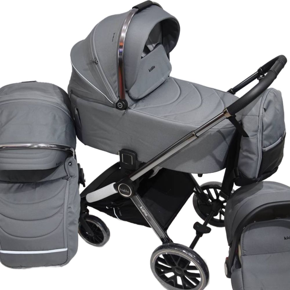 Uşaq arabası Kidilo G300 3in1 Grey — Arabalalar və avtokresloları, Bakı (2)