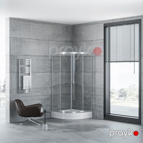 Oval duşaltlıq üstü duş kabin Kabinex KL 602 85×85×180 sm — Bakı
