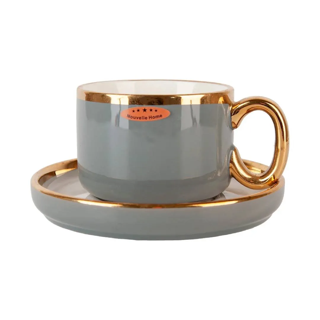 Çay dəsti Nouvelle Home Royal line.Gray, 1 nəfərlik 2 parça, 200 ml, farfor (1731032) — Bakı