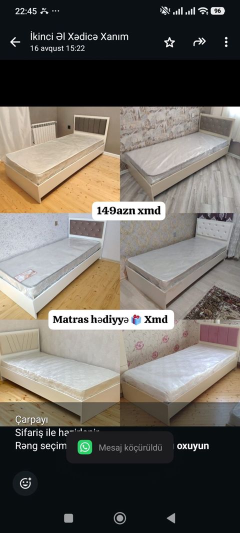 Çarpayı Sifariş ile hazirlanir Rəng seçimi mövcuddur Ölçü 90*2 — Aişə Xanım — Кровати