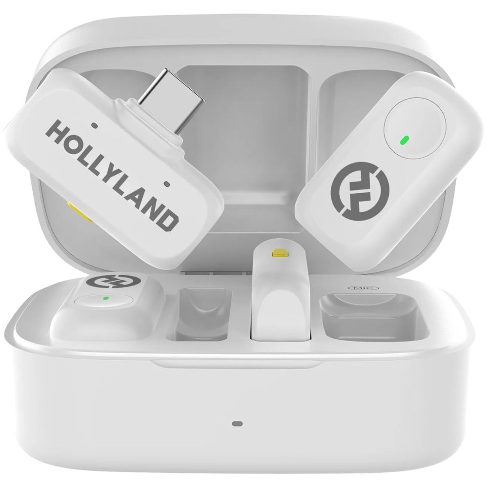 Blogger mikrofonu Hollyland Lark A1 Combo USB Type-C RX + Lightning RX Ivory White — Mallar, Bakı (3)